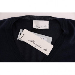 Abito a trapezio a maniche lunghe in lana blu - IT40-S