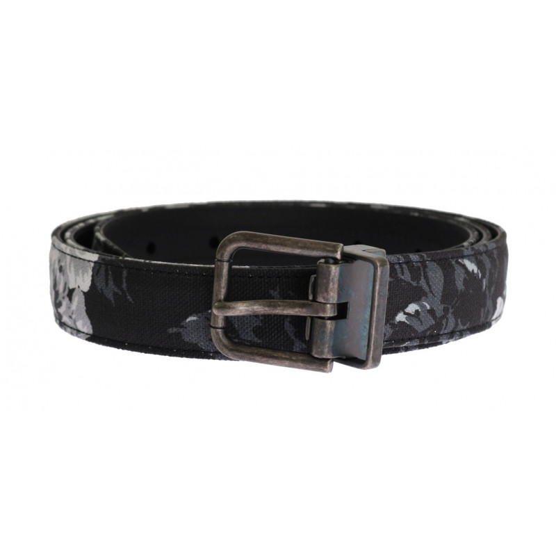 Cintura in pelle di lino nero Cayman - 100 CM / 40 INCHES