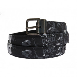 Cintura in pelle di lino nero Cayman - 100 CM / 40 INCHES