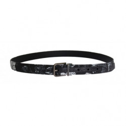 Cintura in pelle di lino nero Cayman - 100 CM / 40 INCHES