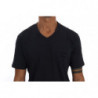 T-shirt scollo a V in cotone blu - S