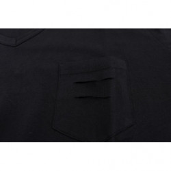 T-shirt scollo a V in cotone blu - S