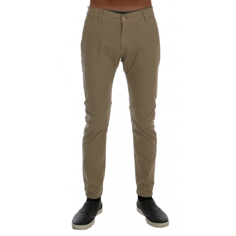 Chino slim fit in cotone elasticizzato beige - W30