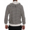 Maglione in cotone con cappuccio a righe bianche blu - S
