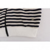 Maglione in cotone con cappuccio a righe bianche blu - S