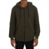 Maglione verde in cotone con cerniera intera - L