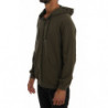 Maglione verde in cotone con cerniera intera - L