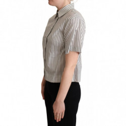 Camicia con colletto a righe bianche e nere - IT46-XL