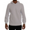 Maglione di cotone con cappuccio pullover bianco - L