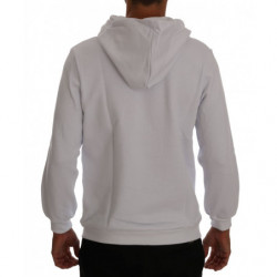 Maglione di cotone con cappuccio pullover bianco - XL