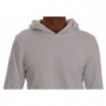 Maglione di cotone con cappuccio pullover bianco - XL