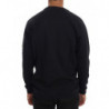 Maglione girocollo in cotone blu - L