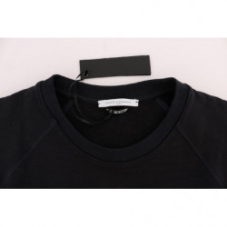 Maglione girocollo in cotone blu - L