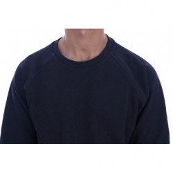 Maglione girocollo in cotone blu - M