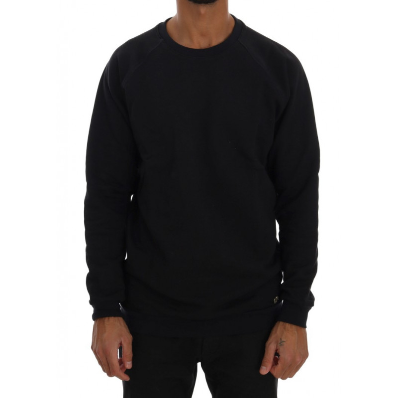 Maglione girocollo in cotone blu - S