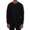 Maglione girocollo in cotone blu - S