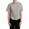 Top in camicetta con camicia a righe nere bianche - IT42-M
