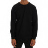 Maglione pullover in cotone girocollo nero - L