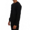 Maglione pullover in cotone girocollo nero - L
