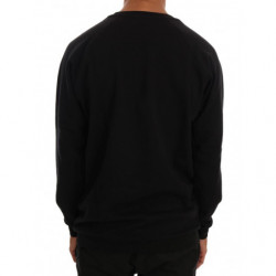Maglione pullover in cotone girocollo nero - L