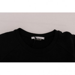 Maglione pullover in cotone girocollo nero - L