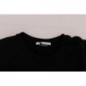 Maglione pullover in cotone girocollo nero - L