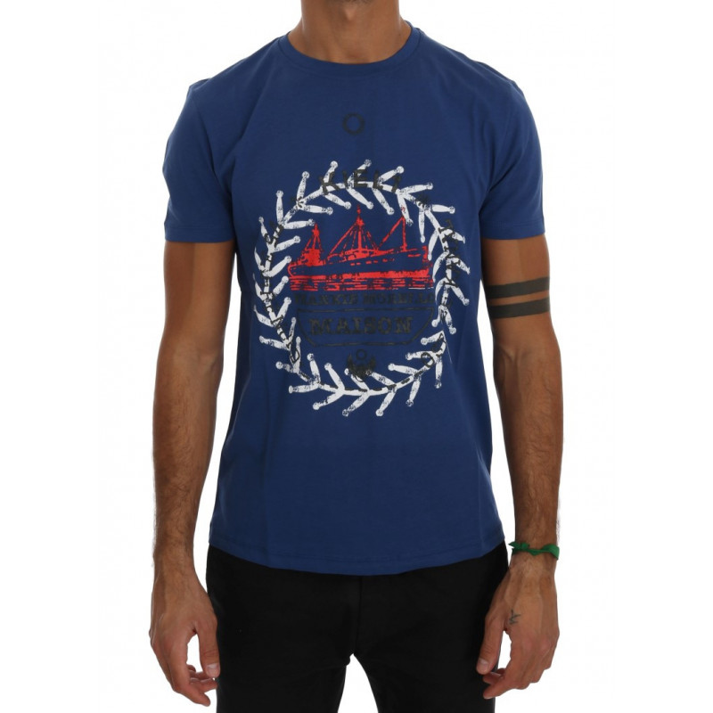 T-shirt Maison in cotone blu - S