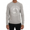 Maglione pullover girocollo in cotone grigio - S