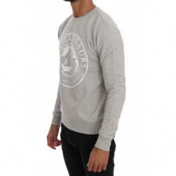 Maglione pullover girocollo in cotone grigio - S