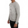 Maglione pullover girocollo in cotone grigio - S