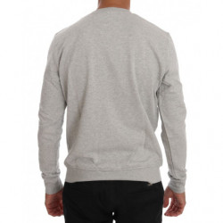 Maglione pullover girocollo in cotone grigio - S