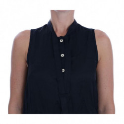 Top blusa in viscosa nera senza maniche - IT42-M