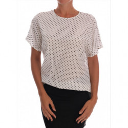Top T-shirt in seta bianca...