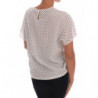 Top T-shirt in seta bianca a pois - IT40-S