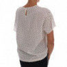 Top T-shirt in seta bianca a pois - IT40-S