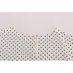 Top T-shirt in seta bianca a pois - IT40-S