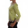 Top in camicetta elasticizzata in seta verde - IT38-XS