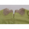Top in camicetta elasticizzata in seta verde - IT38-XS