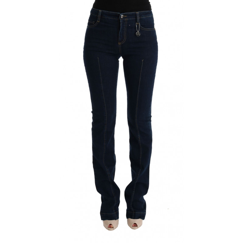 Jeans svasati bootcut in cotone blu - W25