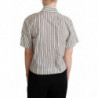 Top in camicetta con camicia a righe nere bianche - IT44-L