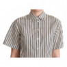 Top in camicetta con camicia a righe nere bianche - IT44-L
