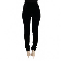 Pantaloni slim fit in velluto nero - IT42-M