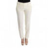 Pantaloni casual vestibilità regolare in cotone bianco - IT44-L