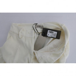 Pantaloni casual vestibilità regolare in cotone bianco - IT44-L