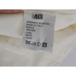 Pantaloni casual vestibilità regolare in cotone bianco - IT44-L