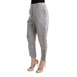 Pantaloni casual corti in seta grigia - IT40-S