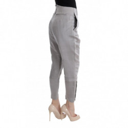Pantaloni casual corti in seta grigia - IT40-S