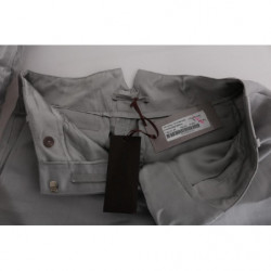 Pantaloni casual corti in seta grigia - IT40-S