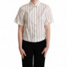 Top con colletto a righe bianche e nere - IT40-S