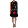 Abito a trapezio in cristalli San Valentino nero - IT36 - XS